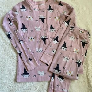 Hanna Andersson Pink Cat Witch Hat Pajama Set - Size 8